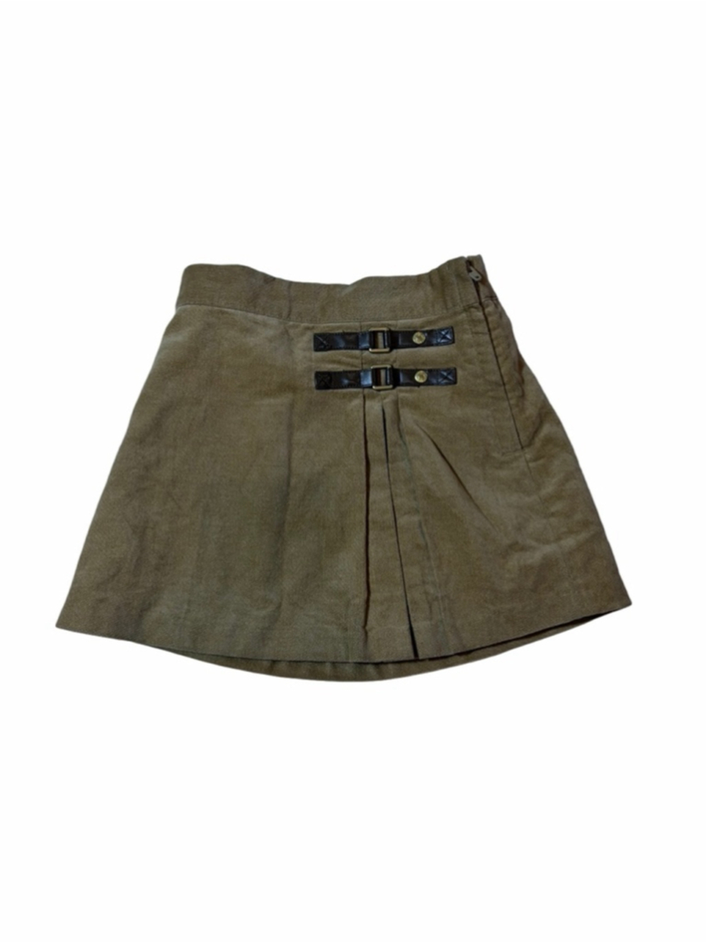 Janie and Jack Girls Corduroy Skirt Brown Buckle Pleated Preppy Size 3